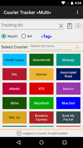Android application Courier Tracker Multi screenshort