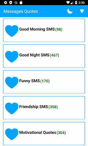 Android application Messages Quotes screenshort