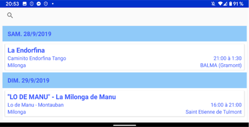 Agenda Tango Toulouse Screen 3