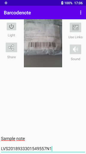 Notepad + barcode reader screenshot 3