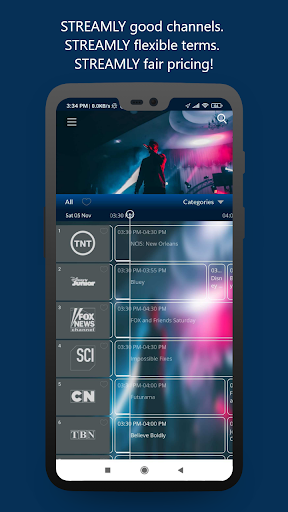 Android application StreamlyTV screenshort