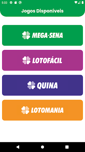 Android application Gerador Loteria screenshort