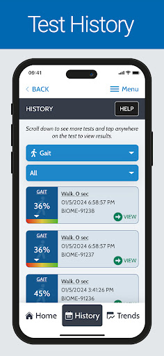 Android application BioMech Lab at Home screenshort