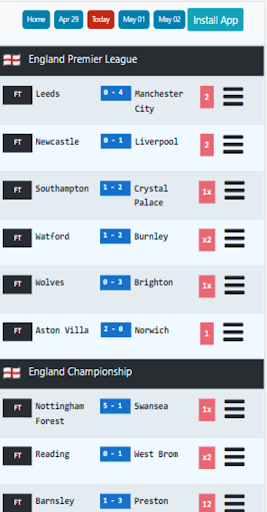 Android application fulltime-predict - soccer tips screenshort