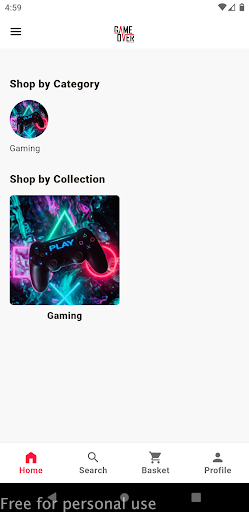 Android application Game-Over screenshort