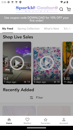Android application Sparkle Couture Boutique screenshort