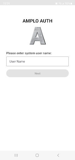 Android application Amplo AUTH screenshort