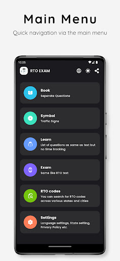 Android application RTO Exam 2024 screenshort