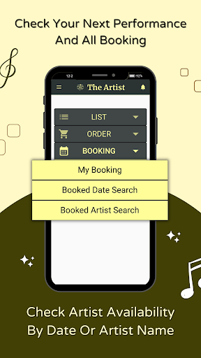 TheArtist: Booking & Directory Screen 3
