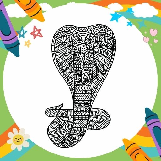 Coloring Book Snake Mandala