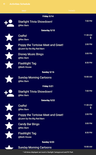 Screenshot of Starlight Campground & RV Park