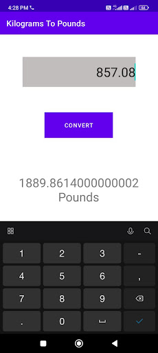 Pound Converter Screen 3