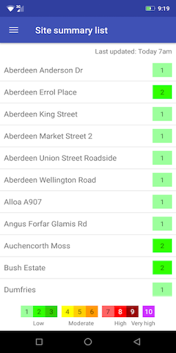 Android application AQ Scotland screenshort