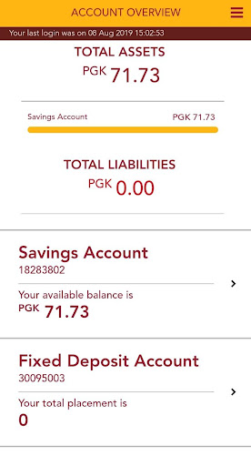 Kina Retail Mobile Banking Screen 2
