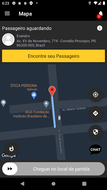 Uai Go car - Motorista Screen 2