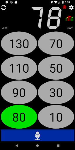 Speed alarm Screen 2