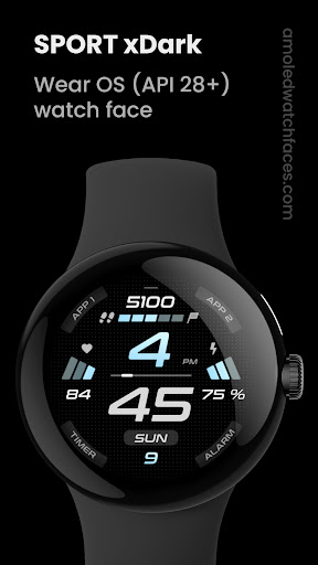 Android application SPORT xDark Watch Face screenshort