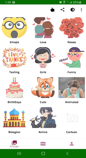 Android application stickerlee screenshort