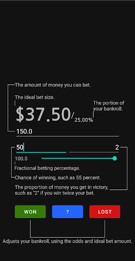 Android application Betting Calculator screenshort