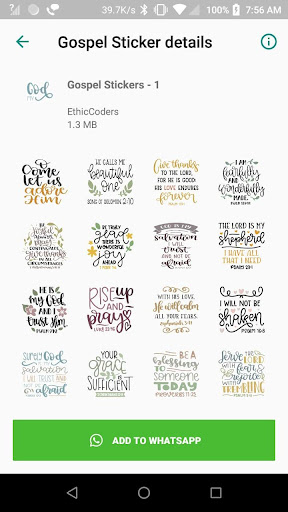 Gospel WAStickerApp Screen 3