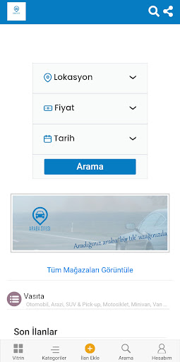 Android application Arabasitesi screenshort