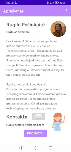 Android application CV Rugile P. screenshort