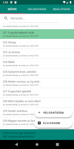 Android application Babits Mihály összes screenshort
