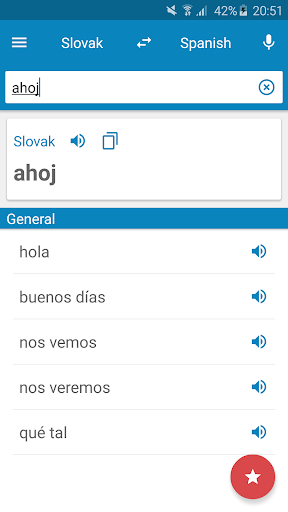 Android application Slovak-Spanish Dictionary screenshort