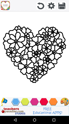 Adult Coloring: Valentines Day Screen 2