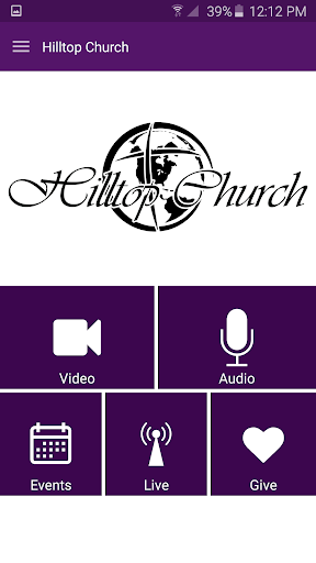 Hilltop Church App Screen 2
