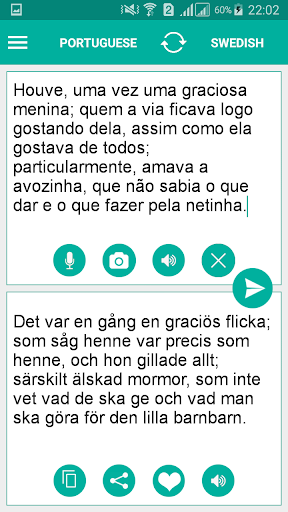 Android application Swedish Portuguese Translator screenshort