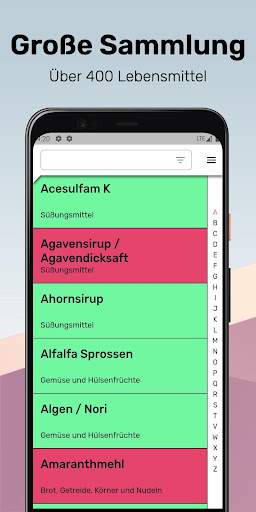 Android application FODMAP Liste Deutsch - Die App screenshort