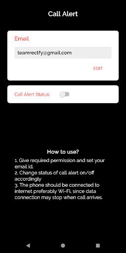 Incoming call & Missed call al Screen 3