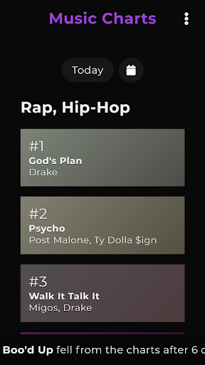 Android application Rap R&B Music Charts screenshort