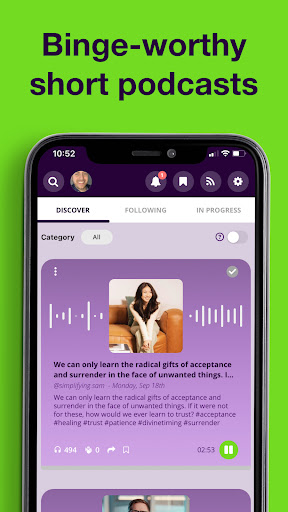 Android application Shortcast Club screenshort