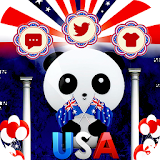 USA Independence Day Cute Panda Theme icon