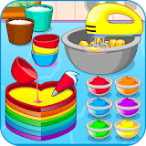 Cooking colorful cake icon