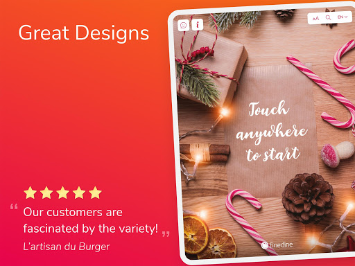 FineDine Tablet Menu Screen 3