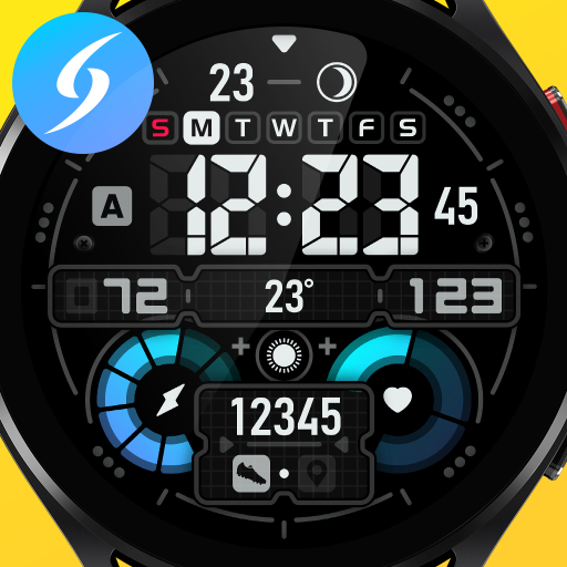 SH027 Watch Face, WearOS watch Windowsでダウンロード
