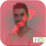 Morocco map & flag profil pic icon