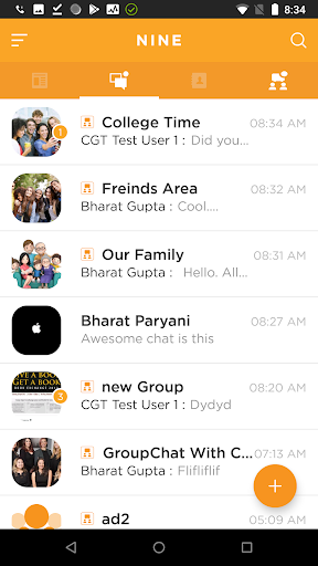 Nine - A networking app for S Screen 2