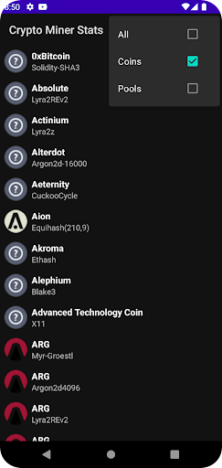 Android application Crypto Mining Stats screenshort