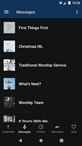 Landmark Church App Screen 2