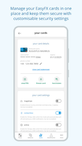 EasyFX Currency Card & Account Screen 3