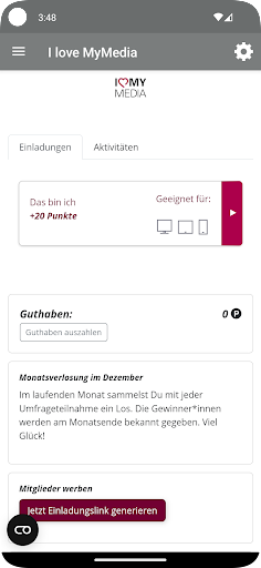 Android application I love MyMedia screenshort