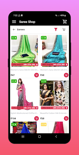 Saree Shop : Online Shopping Screen 2