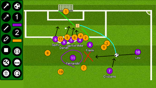 Pizarra táctica de Fútbol en Positivo