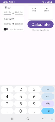 Cut Calculator Screen 2