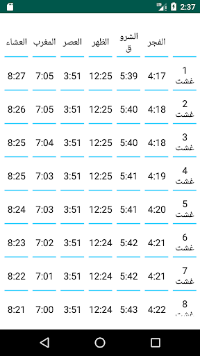ليبيا- أوقات الصلاة والآذان