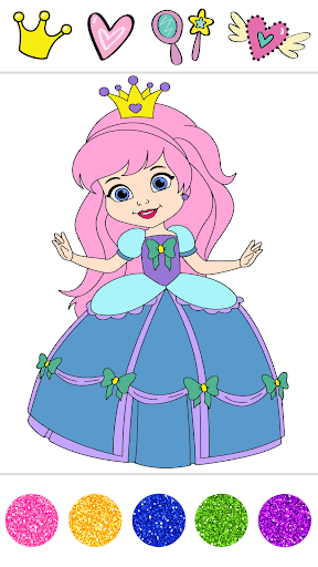 Android application Princess Coloring: Paint Game screenshort